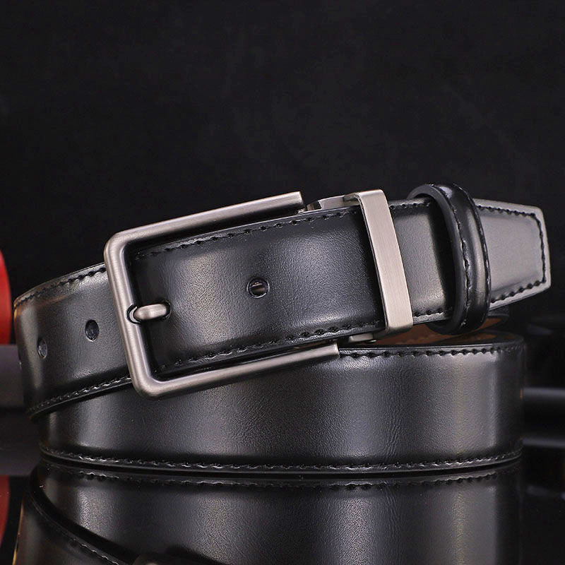 Men's Business Leather Belt Pin Buckle