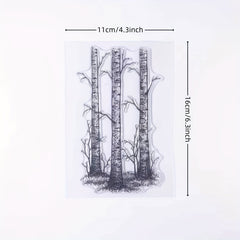 Tree Transparent Stamps for Holiday Card Making Decoration