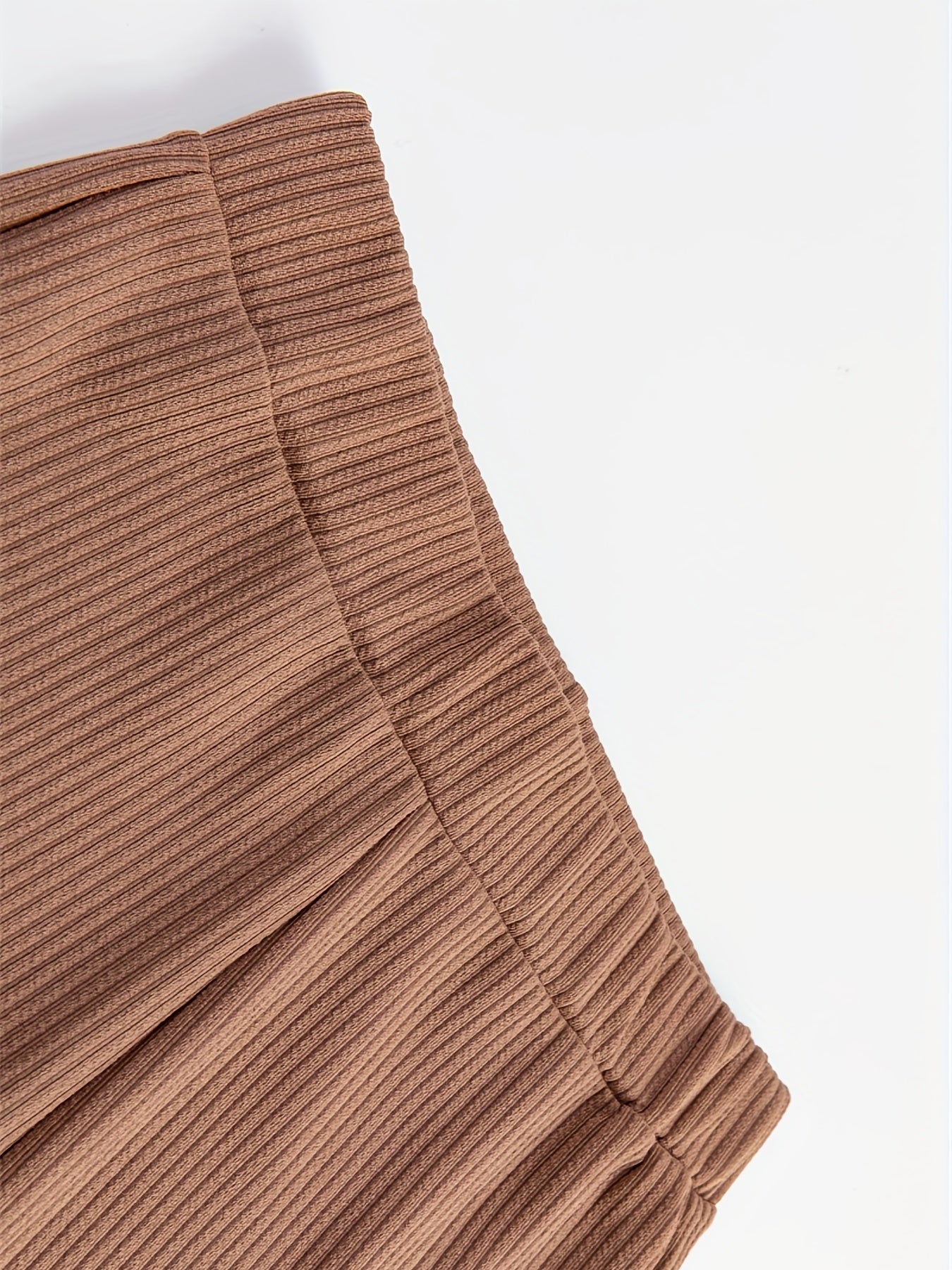Ribbed Flared Pants Casual Women's Clothing
