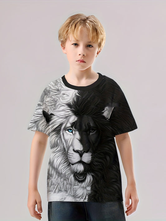3D Lion Graphic Boys Casual Sport T shirt Summer Clothing For Kids