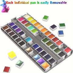 Xileyw 48 Colors Watercolor Paint Set with 6 Metallic Colors Water Brushes