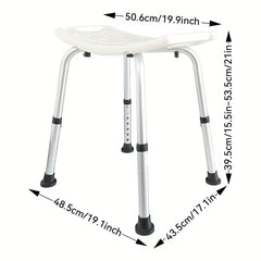Adjustable Height Shower Chair Non Slip Bathtub Stool