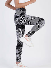 Women's Geometric Print High Waist Cropped Pants