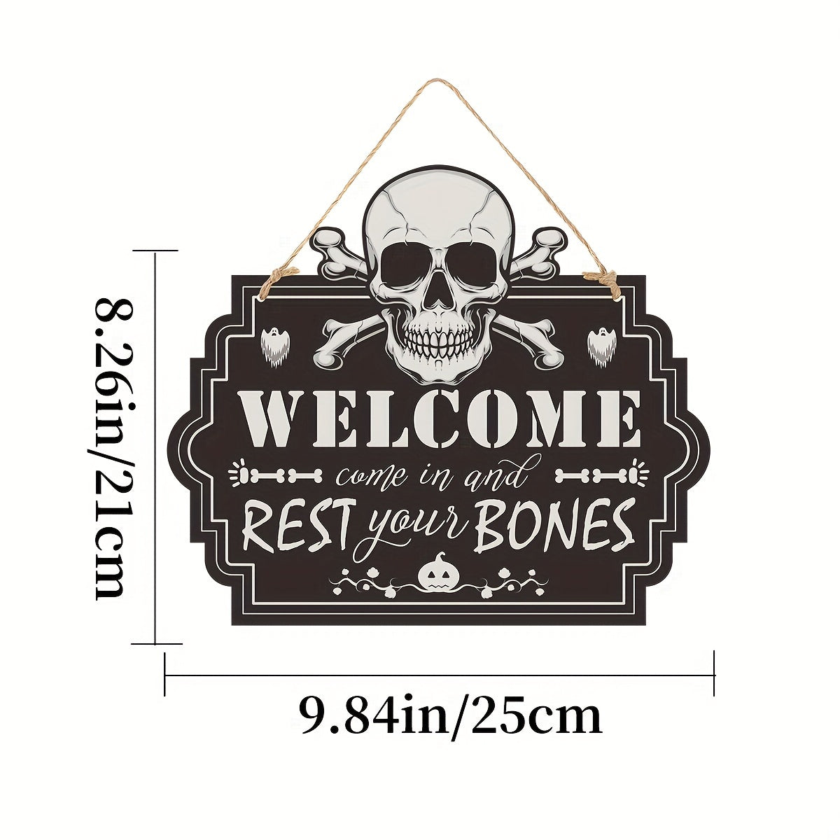 Scary Halloween Wood Grain Decoration Sign
