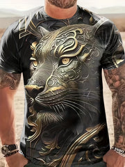 Men's Totem Lion Graphic T Shirt 3D Digital Print Active Stretch