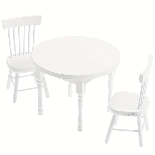 Wooden Mini House Dining Table & Chairs Dollhouse Kitchen Furniture