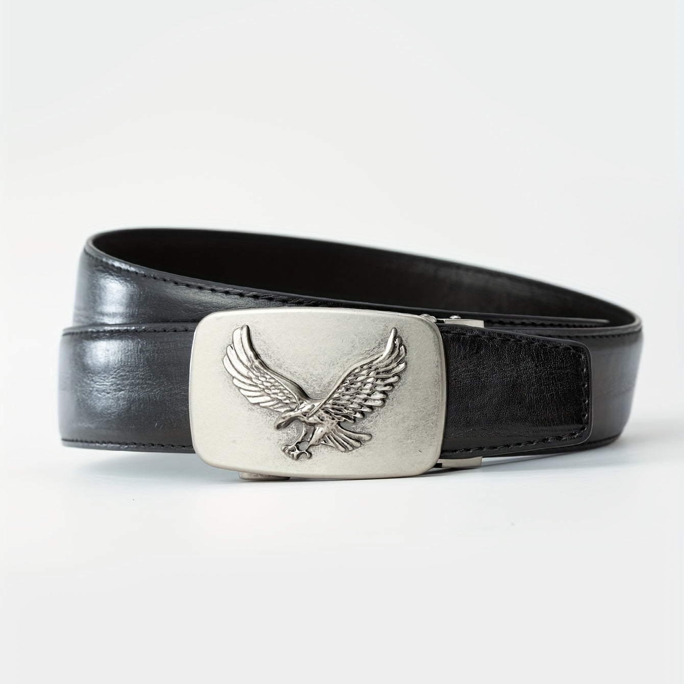 Men's Western Style PU Alloy Automatic Buckle Eagle Pattern Belt