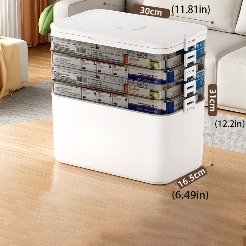 Large Capacity Medicine Organizer with Handle for Home & Travel Storage