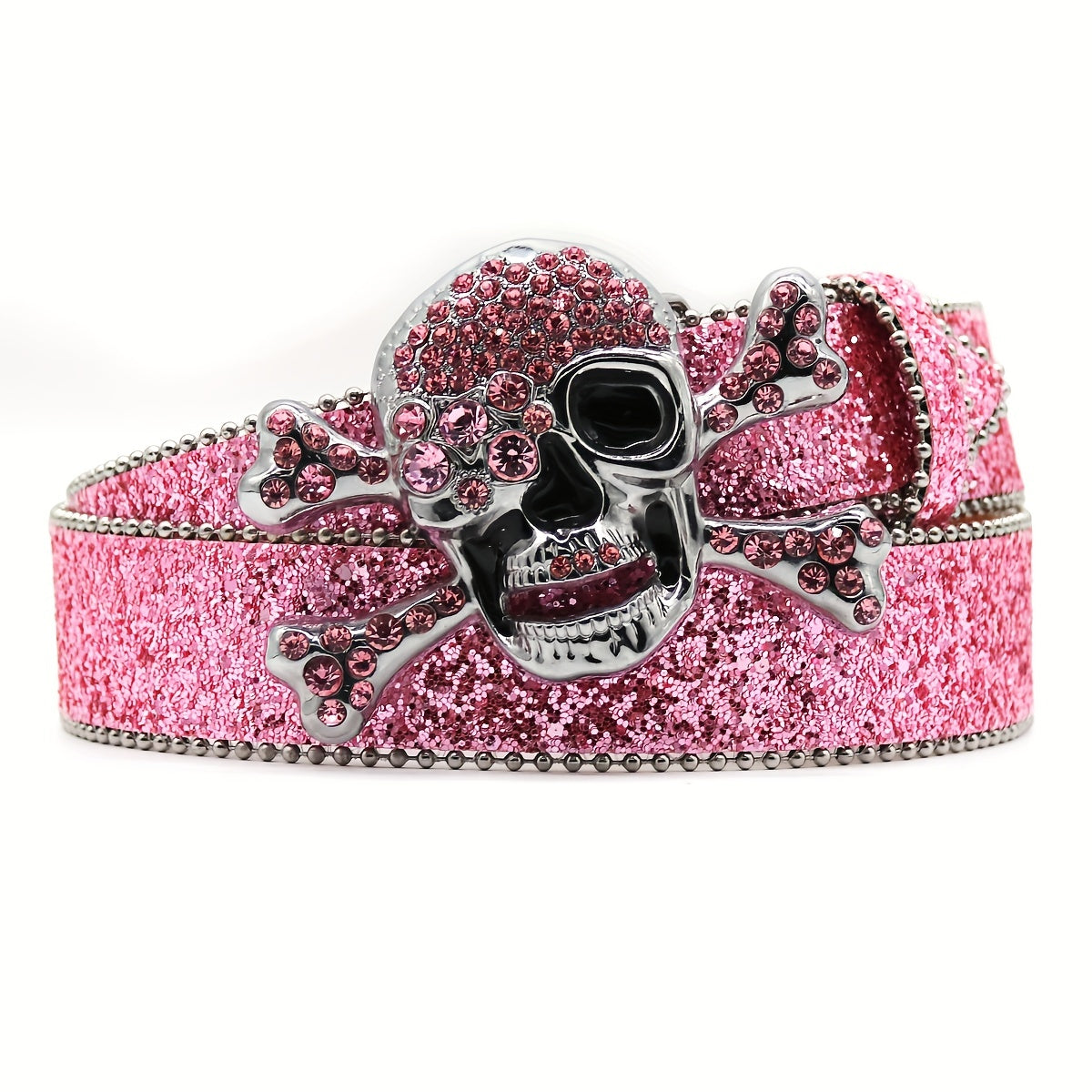 Skull High end Gun Glass Inlaid Diamond Alloy PIN Silver Street Style