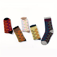3 Pairs Geometric Pattern Socks Women's Mid Tube Stockings