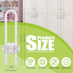 Adjustable Child Safety Locks for Drawers, Cabinets, Wardrobes - U Shape