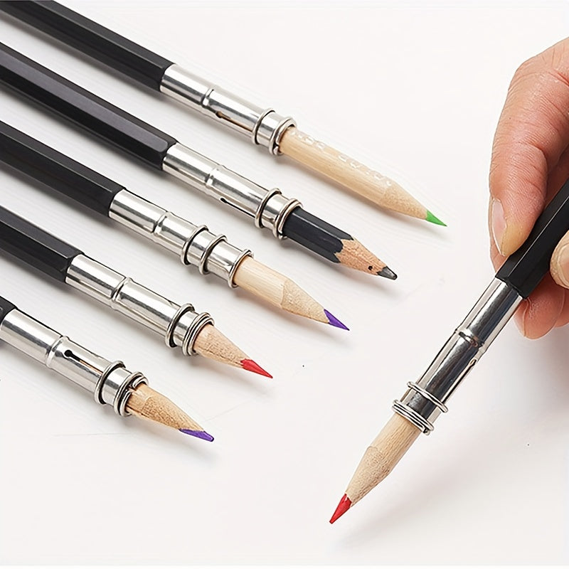 Adjustable Dual Head Pencil Extender Holder for Art Writing Tool Gift