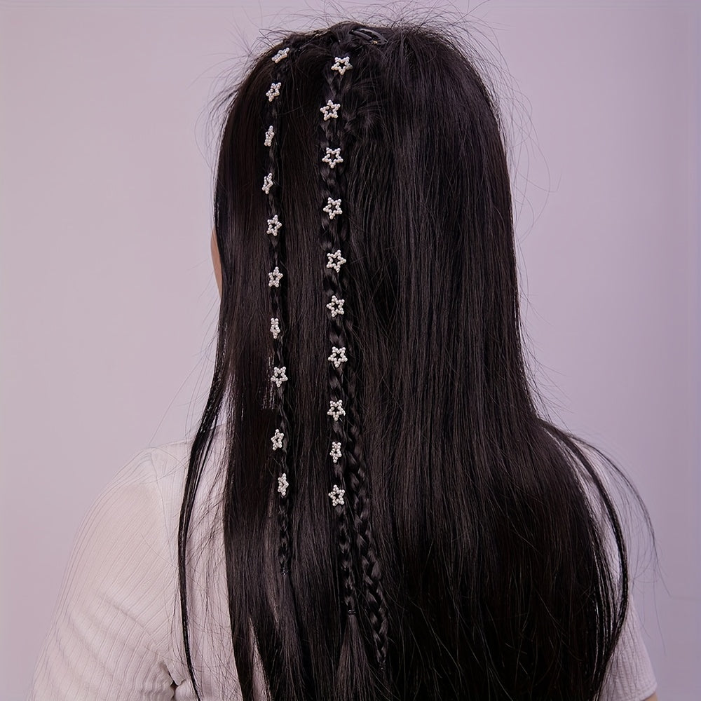 2pcs Fairy Faux Pearl Hair Chain Invisible Clip Girls Hair Accessories