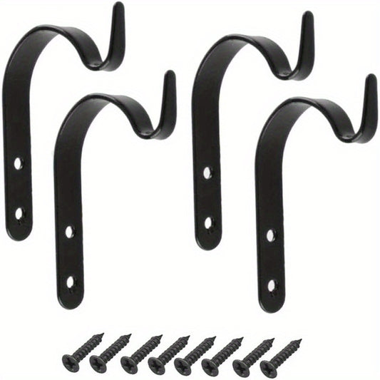 4pcs Wall Mounted Hooks Plant Brackets Hangers Iron Hooks For Hanging