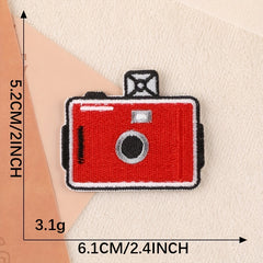4pcs Camera Embroidered Sew On Iron On Patches Appliques For Jackets Clothes