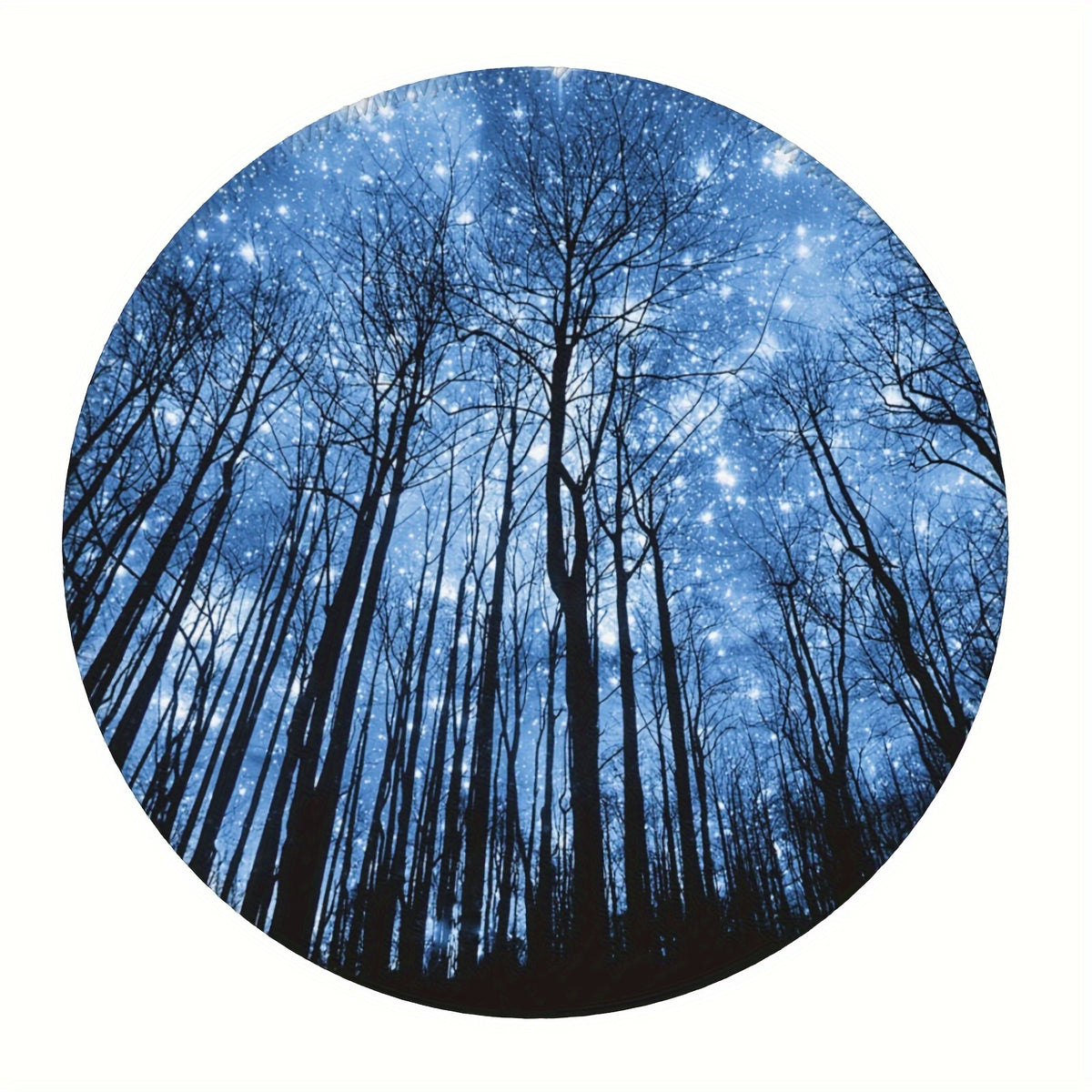 Circular Stitched Edge Mouse Pad - Star Tree Design
