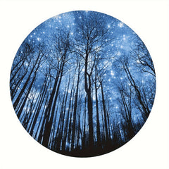 Circular Stitched Edge Mouse Pad - Star Tree Design