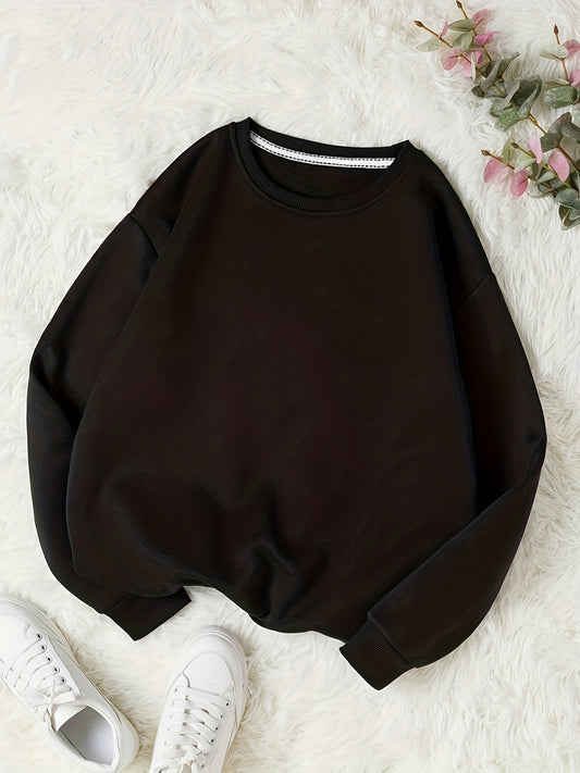 Warm Fleece Crew Neck Sweatshirt for Women