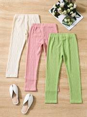 3pc Girls' Argyle Stretchy Legging Pants Set for Spring Fall