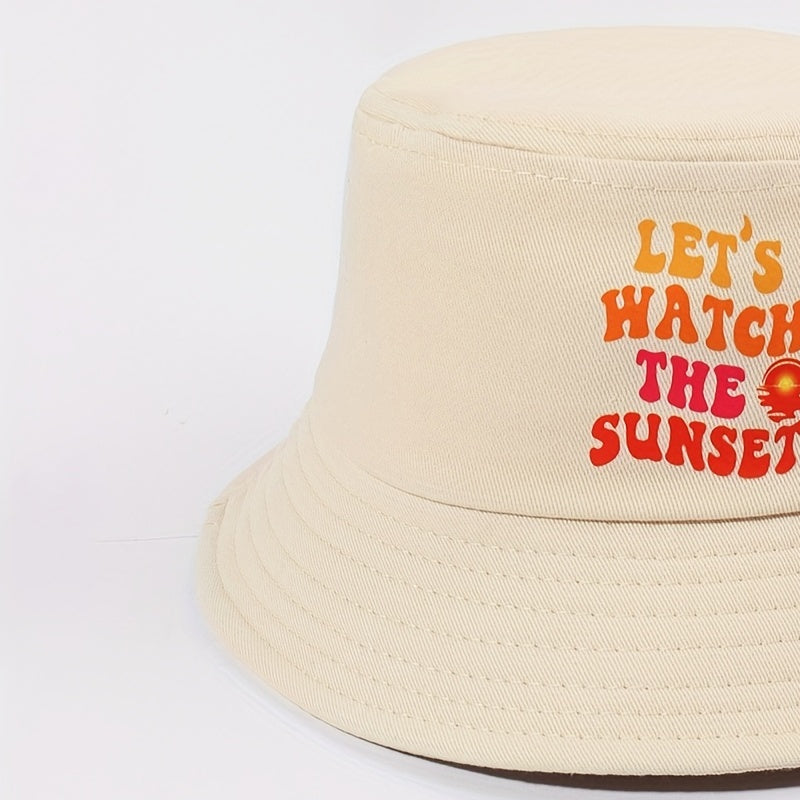 SUNSET Bucket Hat Khaki Sunscreen Basin Hat Cotton Travel Beach Hats Women