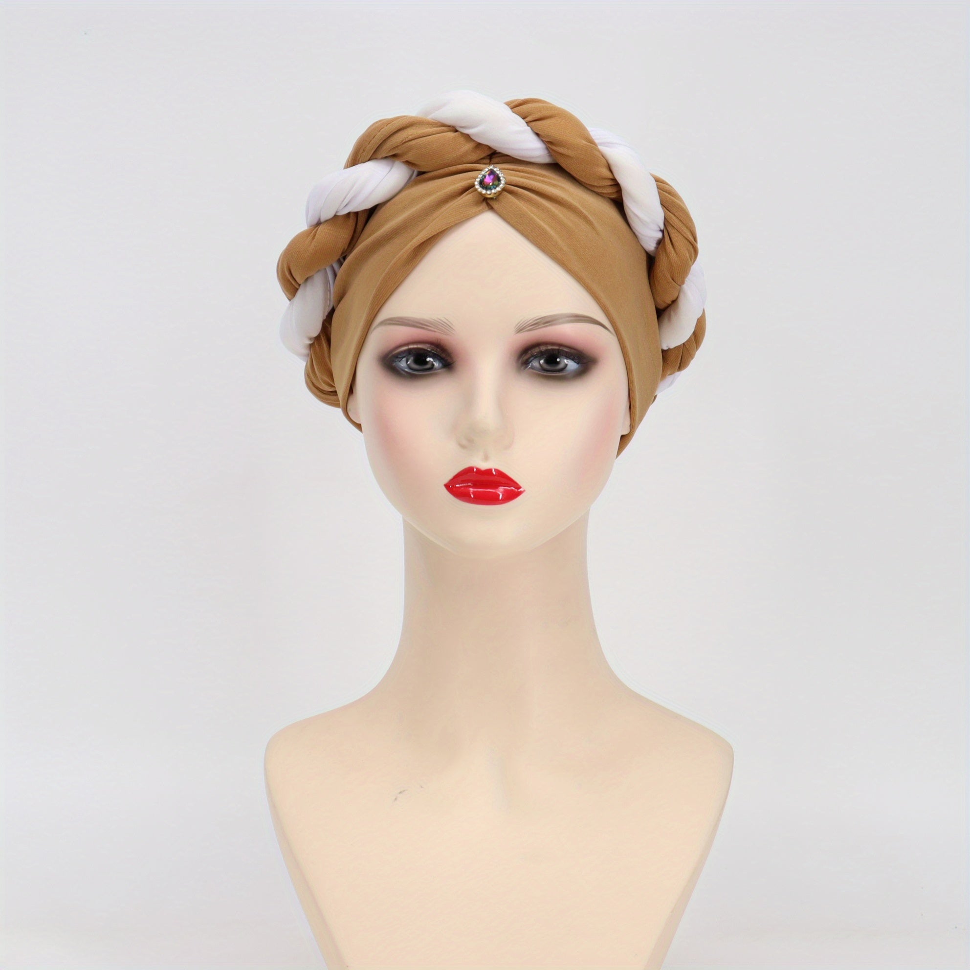 Crystal Pendant Turban Cap Elastic Head Wrap Ramadan Head Scarf