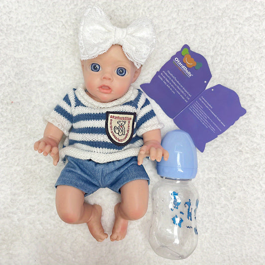 25cm Full Body Silicone Reborn Baby Dolls Painted Bebe Newborn Dolls Gift
