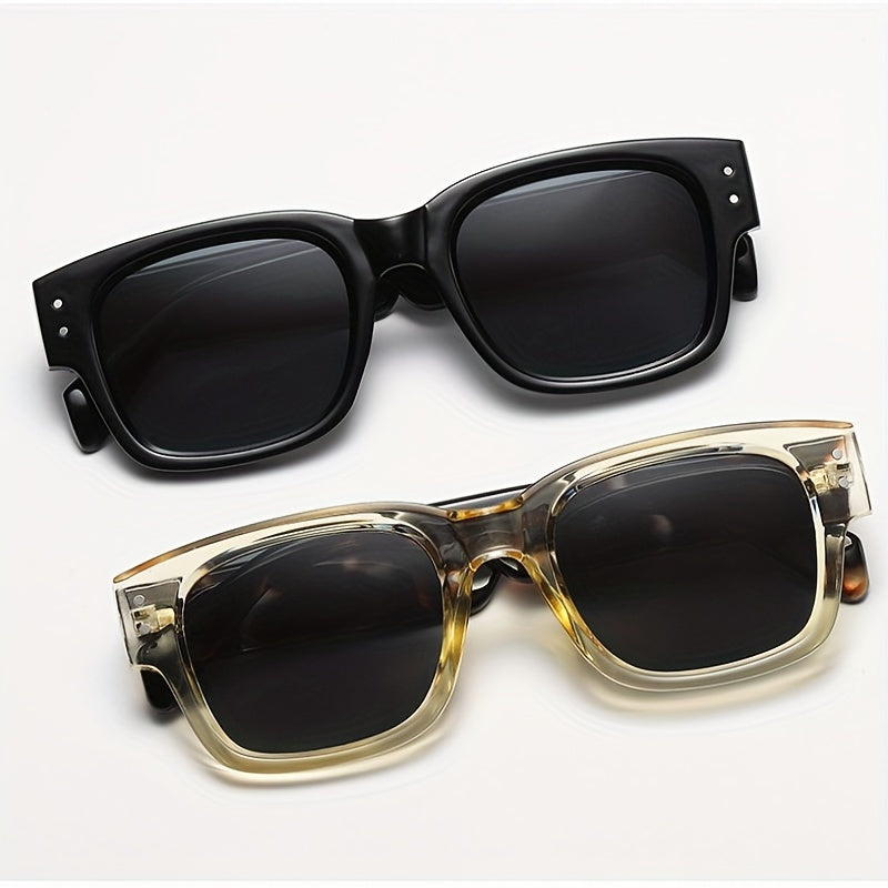 Y2K Square Sunglasses Rivet Decor UV400