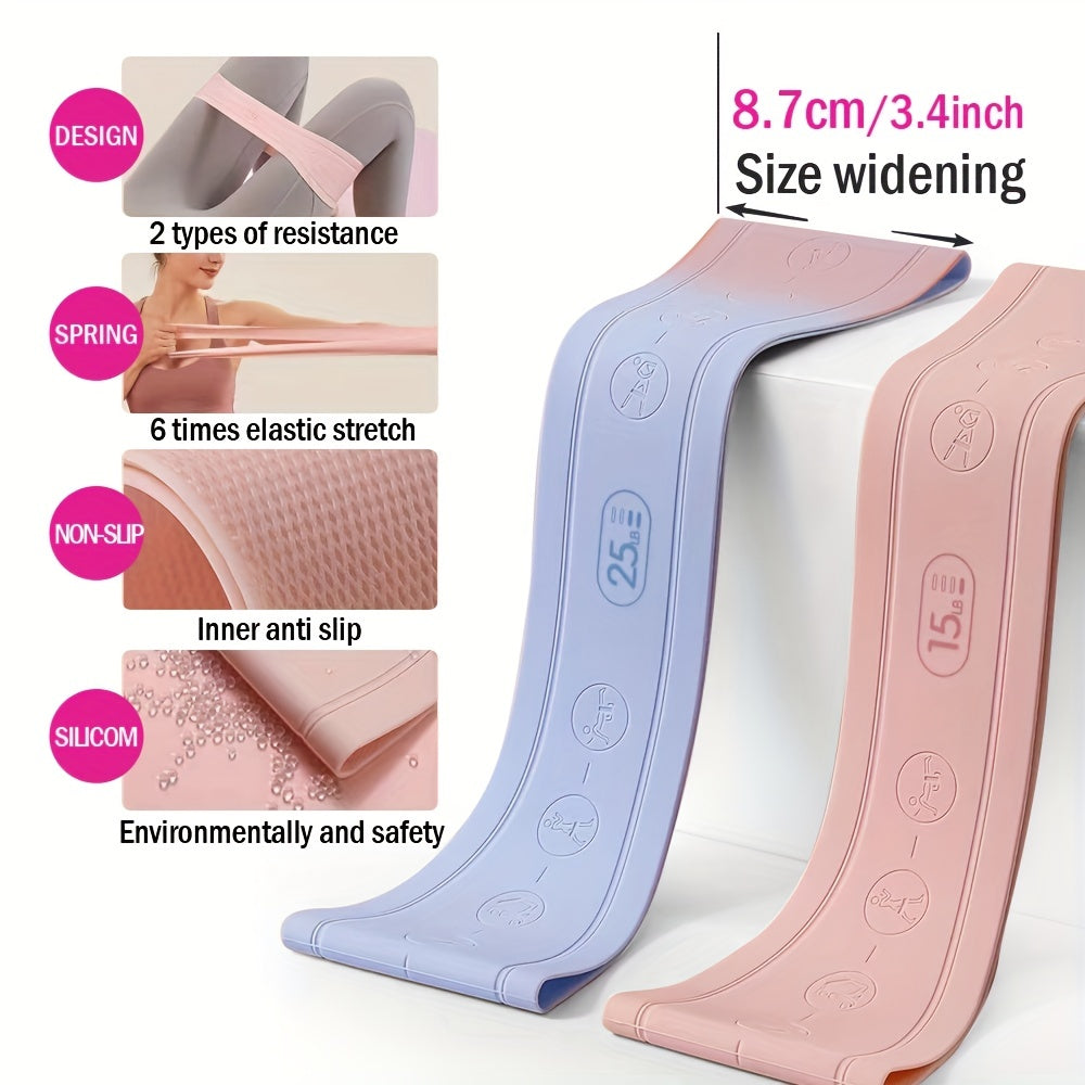 4 Pcs Hip Training Stretching Ring Silicone Elastic Yoga Resistance Belt