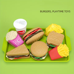 27pcs Play Kitchen Set with Realistic Food Toys for Kids