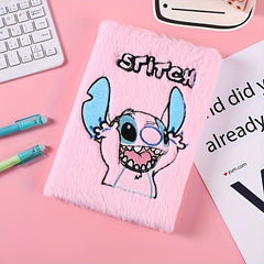 Stitch Soft Cover Notebook Set with Pink Ears Plush Texture
