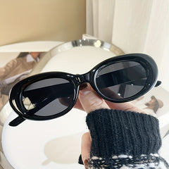 Oval Thick Frame Sunglasses Stars Decor Glasses