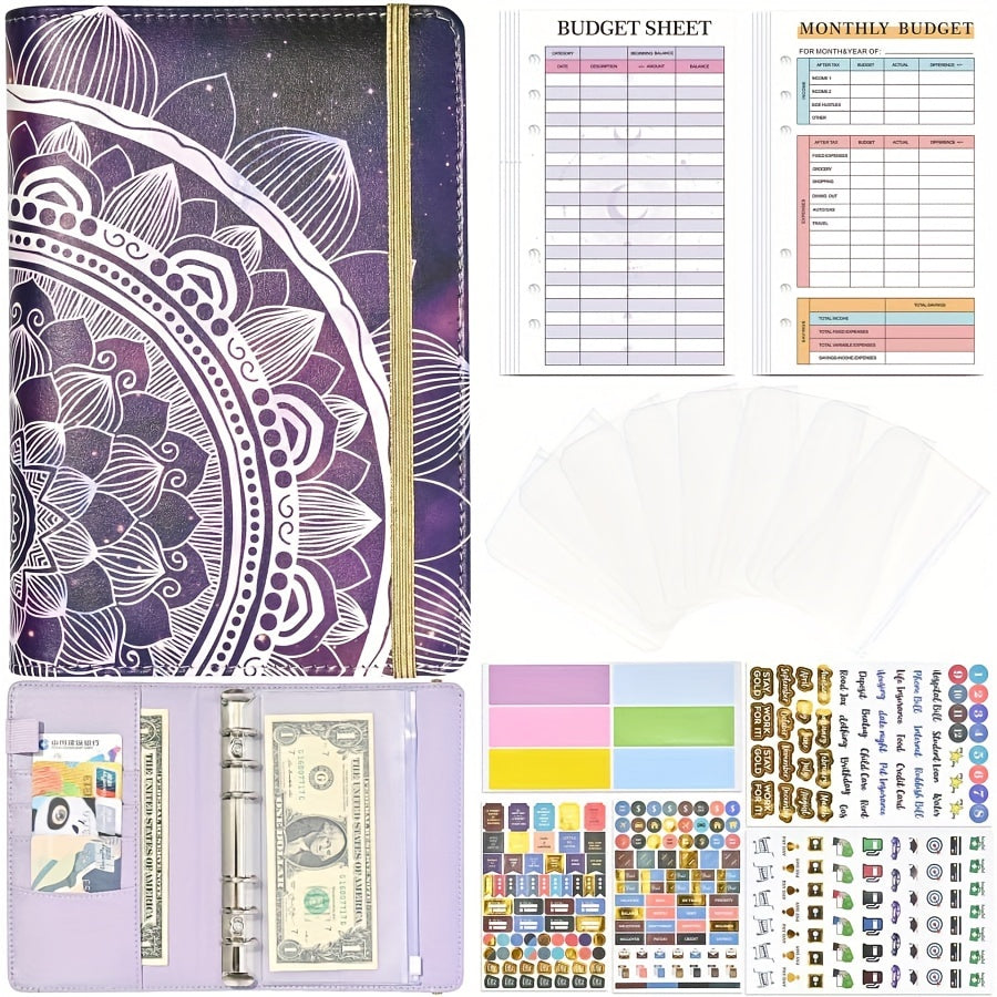 Binder Financial Plan Notebook Leather PU Loose leaf Book