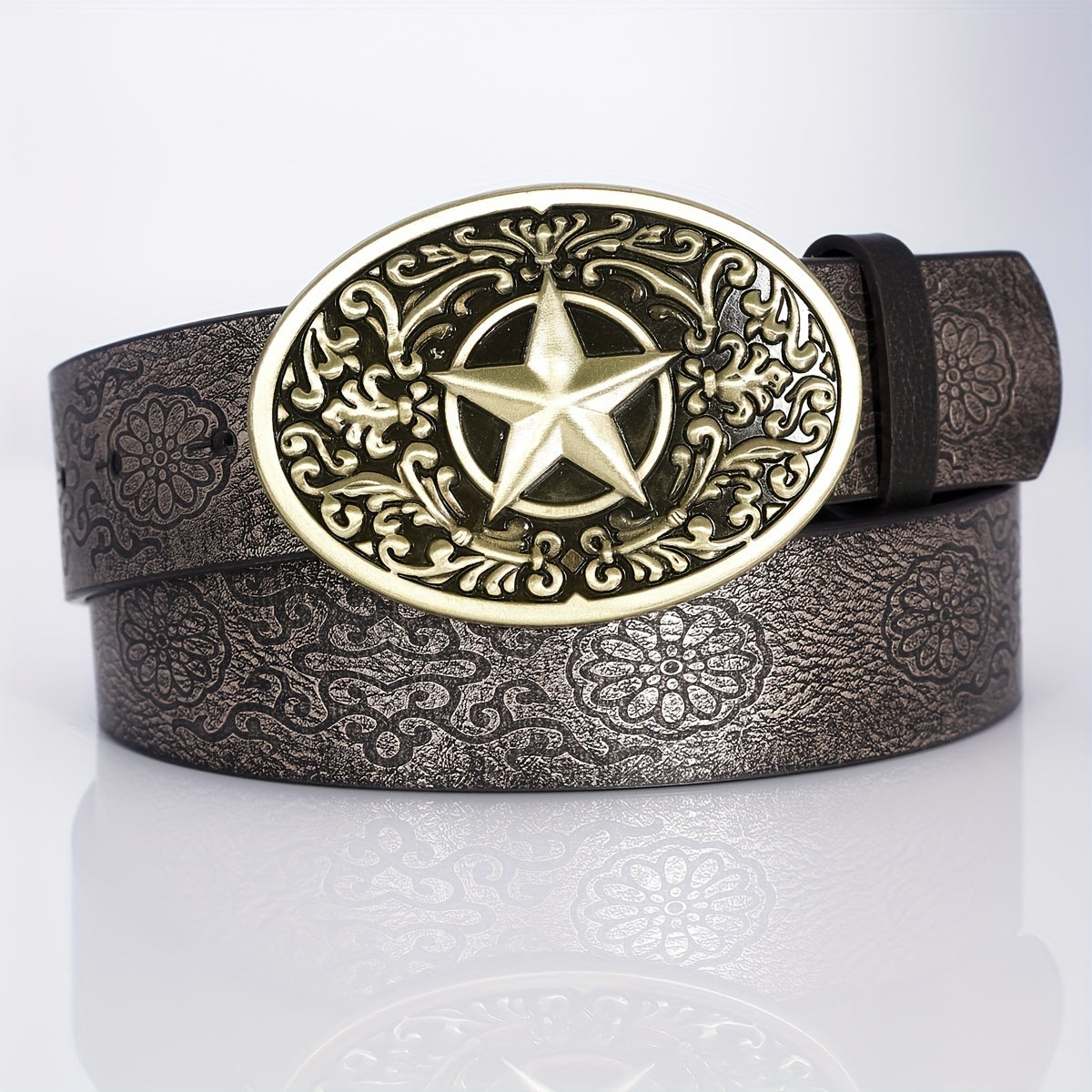 Punk Belt Retro Pentagram Pattern Buckle Belts Clothing Accessories
