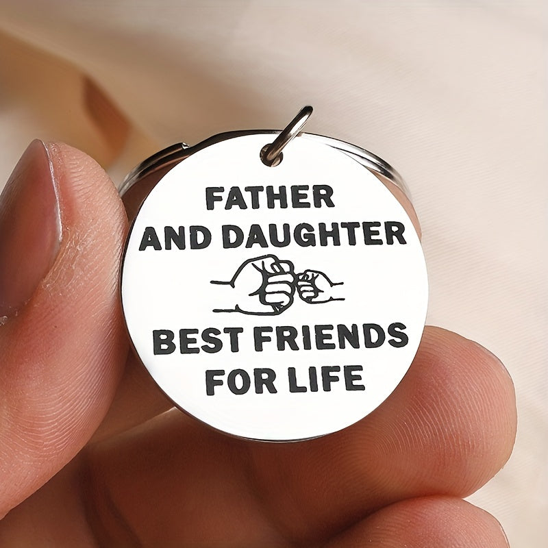 Father Daughter Friends For Life Keychain
