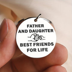 Father Daughter Friends For Life Keychain