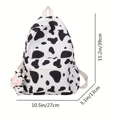 Cow Pattern Backpack Schoolbag Large Capacity Speckled Backpack