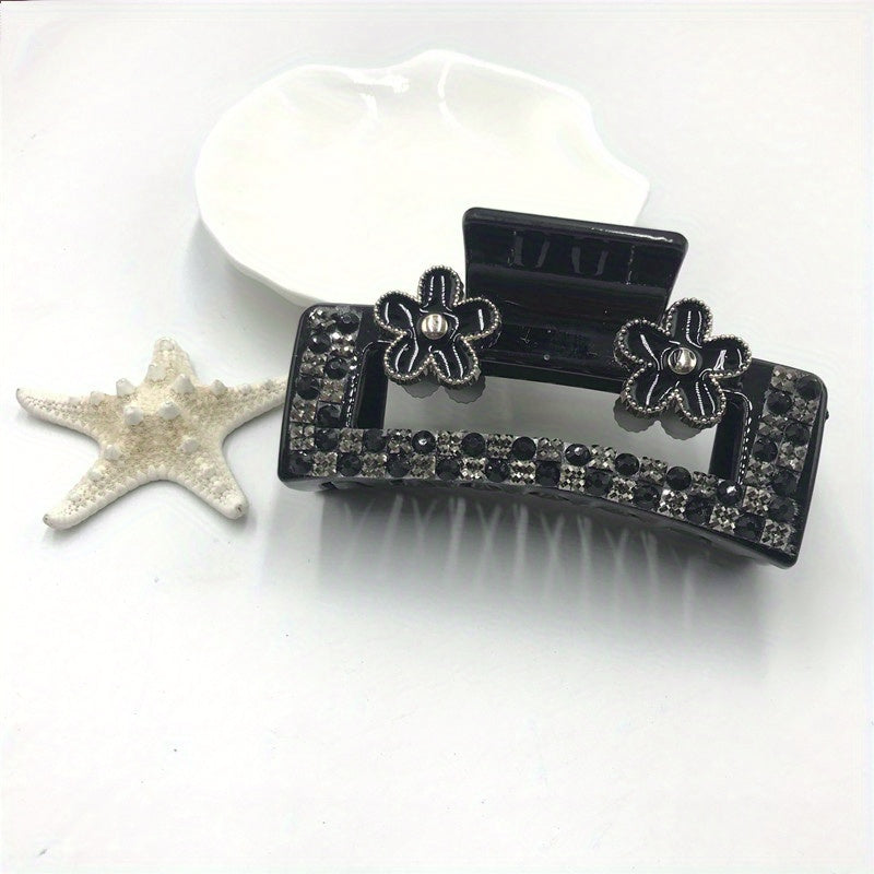 Camellia Flower Hair Claw Clip Acrylic Banana Clip Faux Pearl Jaw Clamp