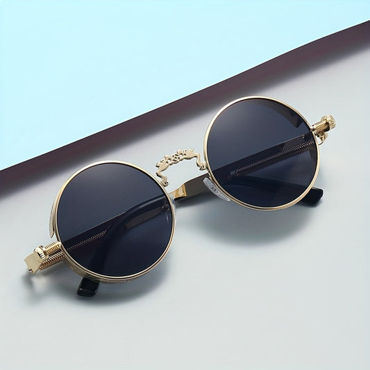 Metal Round Frame Sunglasses Vintage Spring Decor Glasses