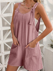 Summer Solid Pockets Romper Casual Jumpsuit Women's Clothing