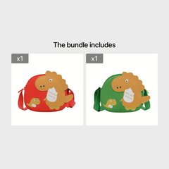 Cartoon Dinosaur Zipper Crossbody Bag for Girls