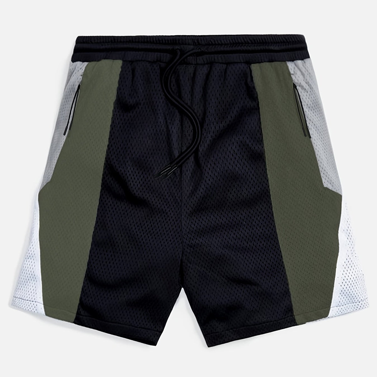 Mesh Breathable Active Shorts Men's Casual Stretch Zipper Pockets