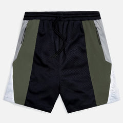 Mesh Breathable Active Shorts Men's Casual Stretch Zipper Pockets