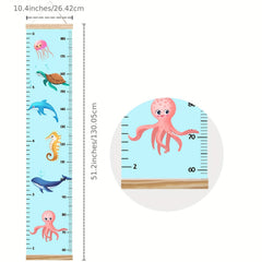 Sea World Canvas Growth Chart Kids Room Wall Decor