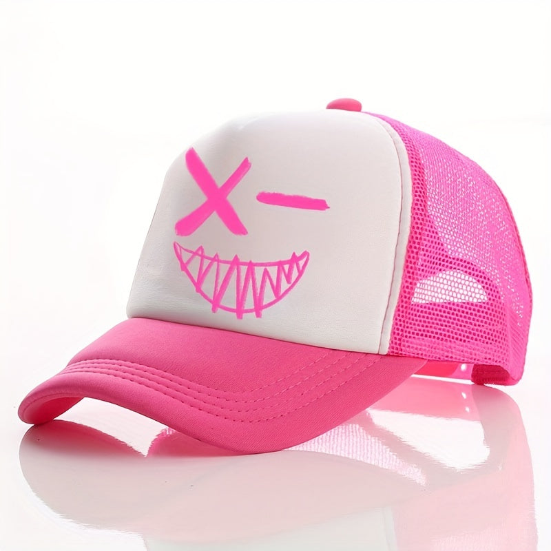 Multicolor Ghost Face Print Men's Peaked Cap Sunshade Baseball Cap