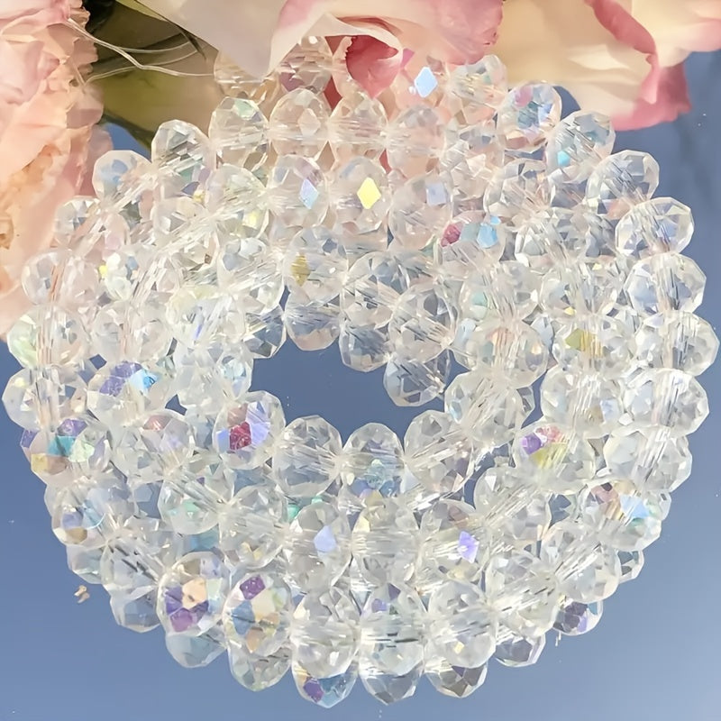 120pcs Clear Faceted Crystal Glass Beads for DIY Jewelry Making