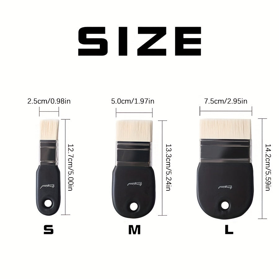 Nylon Hair Brush Flat Headed Painting Brush Pigment Brush
