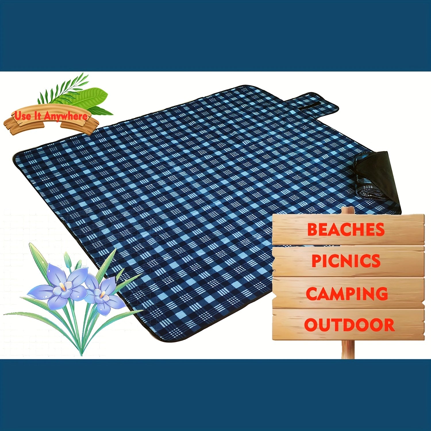 Foldable Waterproof Picnic Mat Plush Fabric Outdoor Camping Mat