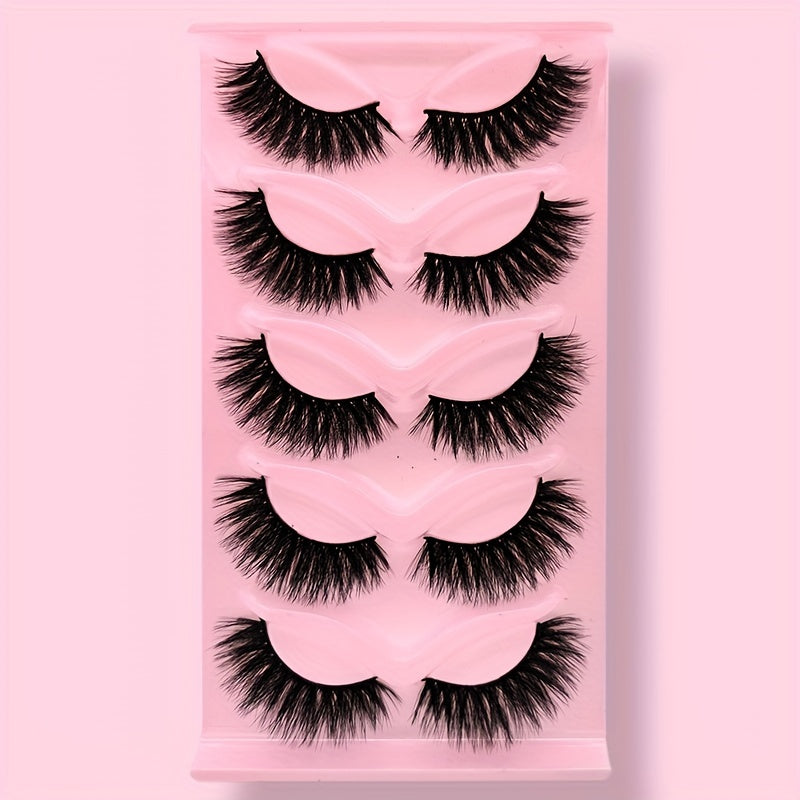 3D Faux Mink False Eyelashes Dramatic Volume Extension 5 Pairs