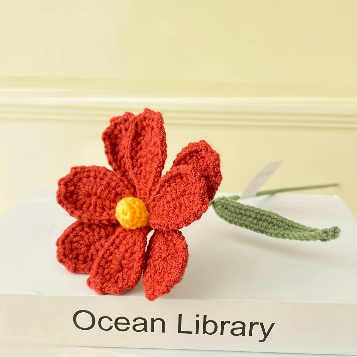 Crochet Knitted Flower Forever Mothers Valentines Teachers Decor