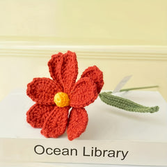 Crochet Knitted Flower Forever Mothers Valentines Teachers Decor